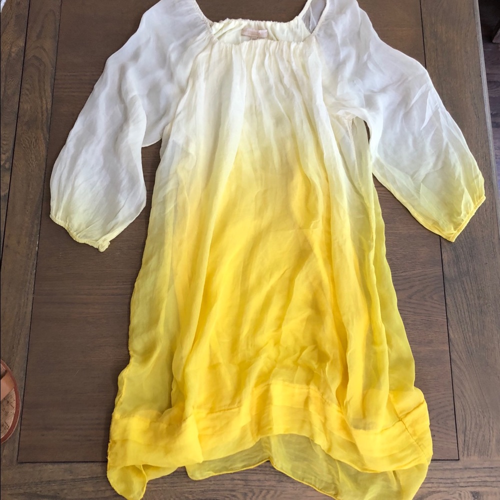 Easter Dress! Yellow silk ombré swing dress
